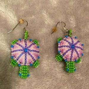 Beaded turtle earrings